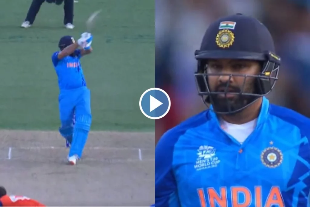 IND vs NED T20 WC 2022 शॉट बॉल पर कप्तान Rohit Sharma ने जड़ा कमाल का छक्का, बॉलर भी रह गया दंग